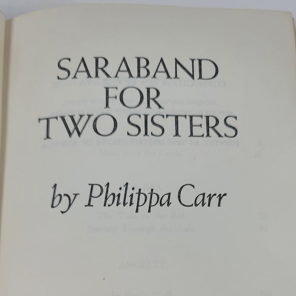 Saraband for Two Sisters Philippa Carr 1976 Hardcover Historical Romance Putnam